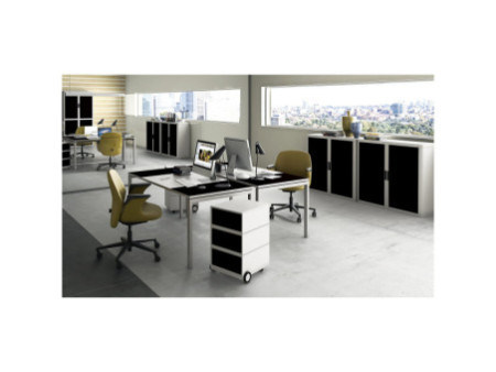 PAPERFLOW Caisson mobile 'easyBox', 3 tiroirs, blanc / noir
