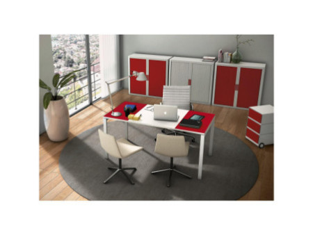 PAPERFLOW Caisson mobile 'easyBox', 3 tiroirs, blanc / rouge