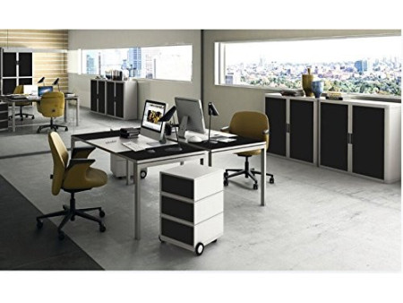 PAPERFLOW Caisson mobile 'easyBox', 4 tiroirs, blanc / noir