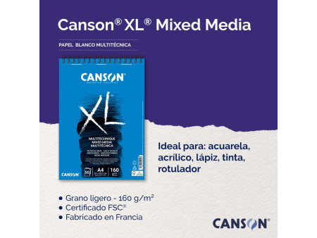 CANSON Bloc de dessin XL MIXED MEDIA, A3