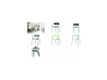 PAPERFLOW Chaise visiteur BISTRO, set de 4, blanc