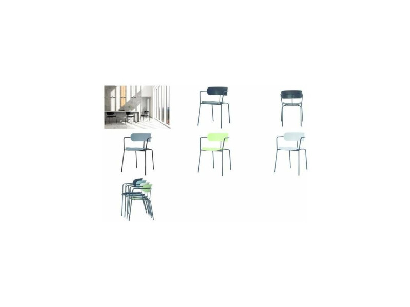 PAPERFLOW Chaise visiteur BISTRO, set de 4, blanc