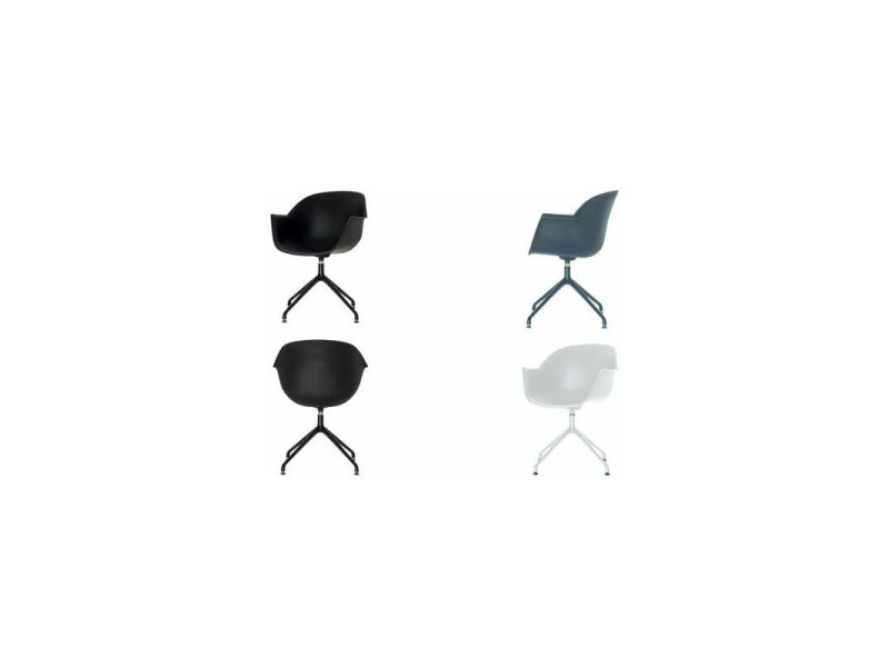 PAPERFLOW Chaise visiteur MOON, set de 2, noir