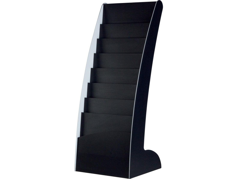 PAPERFLOW Porte-prospectus Courbo, 8 casiers, noir/blanc
