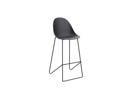 PAPERFLOW Chaise de bar 'VOID', set de 2, blanc/noir