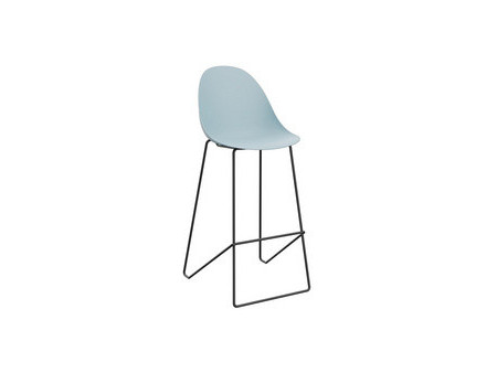 PAPERFLOW Chaise de bar 'VOID', set de 2, blanc/noir