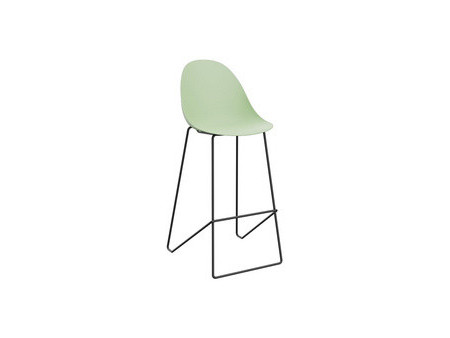 PAPERFLOW Chaise de bar 'VOID', set de 2, blanc/noir