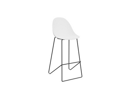 PAPERFLOW Chaise de bar 'VOID', set de 2, blanc/noir