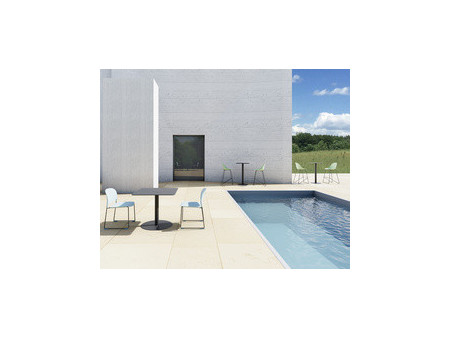 PAPERFLOW Table de jardin CROSS, (L)800 x (P)800 mm, gris