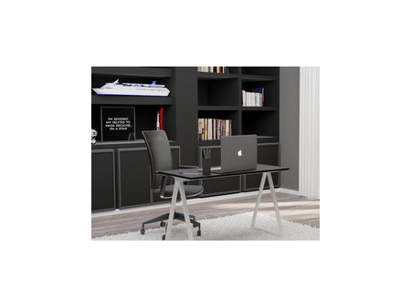 PAPERFLOW Bureau easyHome LV9, gris métallisé/noyer