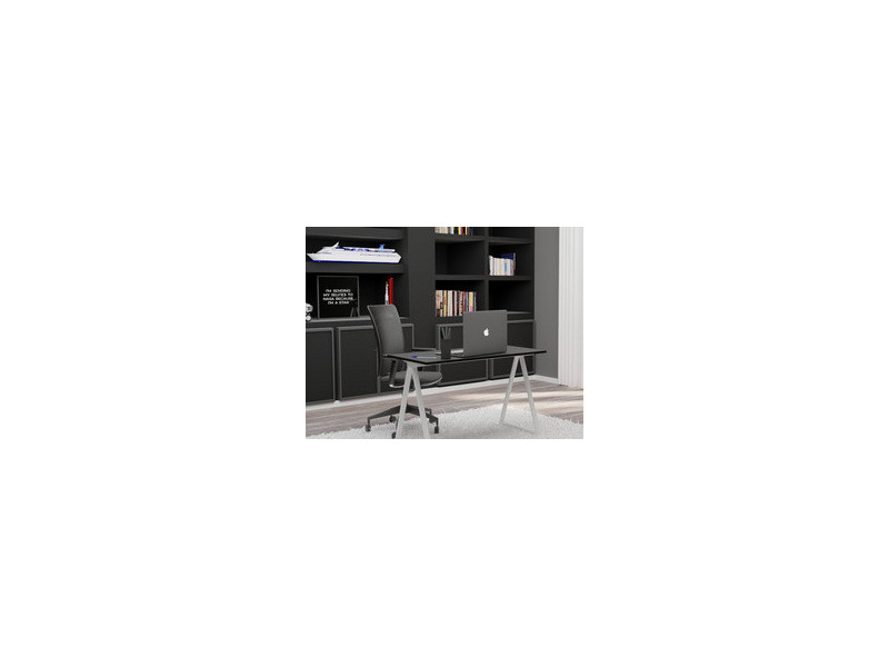 PAPERFLOW Bureau easyHome LV9, gris métallisé/noyer