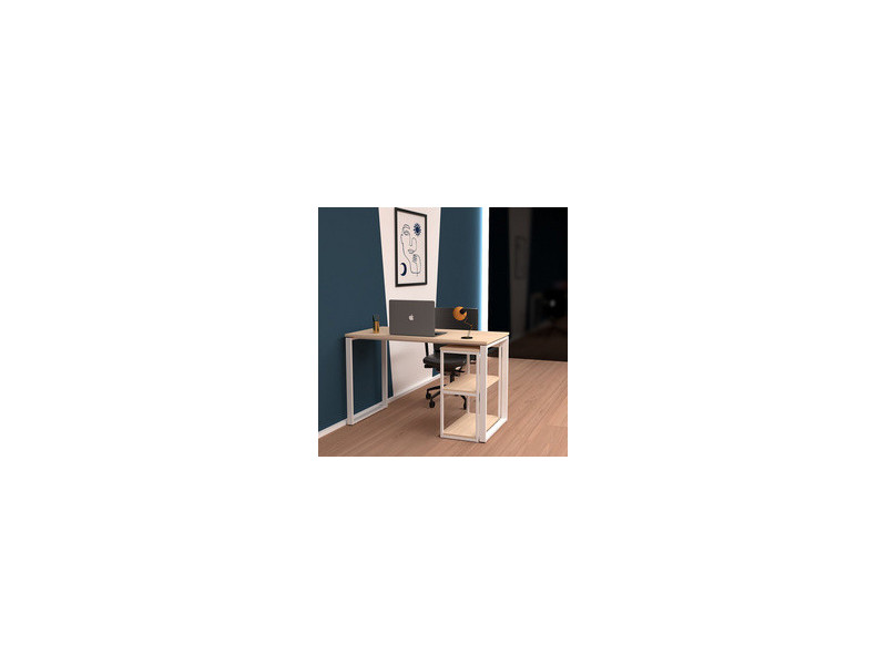 PAPERFLOW Bureau easyHome LV12, blanc/chêne