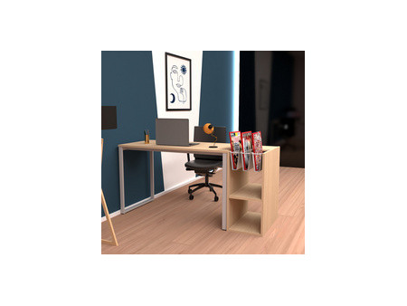 PAPERFLOW Bureau easyHome LV12, blanc/chêne