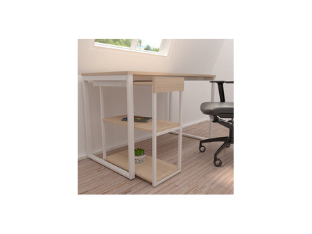 PAPERFLOW Bureau easyHome LV12, blanc/chêne