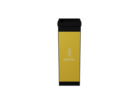 PAPERFLOW Collecteur pour tri sélectif, métal, noir