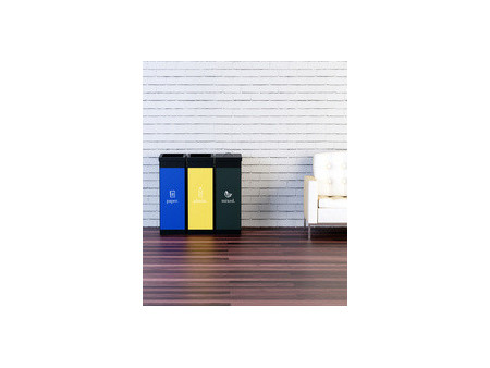 PAPERFLOW Collecteur pour tri sélectif, piles, noir