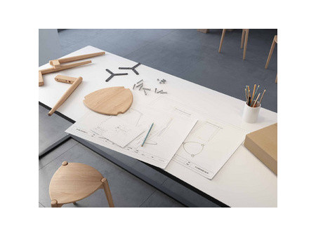 PAPERFLOW Chaise de bar LUCK, set de 2, en hêtre