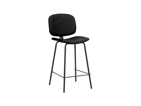 PAPERFLOW Chaise de bar VINTAGE, set de 2, noir