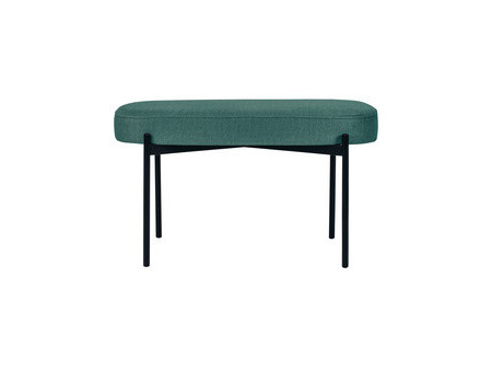 PAPERFLOW Banc oval GAIA, taille M, habillage tissu, ivoire