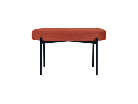 PAPERFLOW Banc oval GAIA, taille M, habillage tissu, gris
