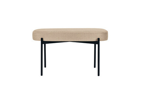 PAPERFLOW Banc oval GAIA, taille M, habillage tissu, brun