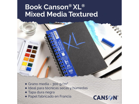 CANSON Carnet de dessin XL BOOK MIXED MEDIA Textured, A5