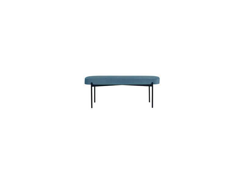 PAPERFLOW Banc oval GAIA, taille L, habillage tissu, gris