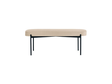 PAPERFLOW Banc oval GAIA, taille L, habillage tissu, brun