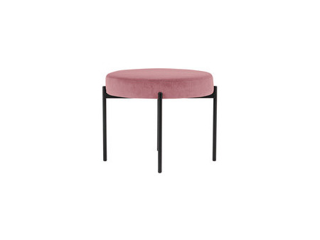 PAPERFLOW Banc GAIA, rond, habillage velours, noir