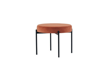 PAPERFLOW Banc GAIA, rond, habillage velours, anthracite