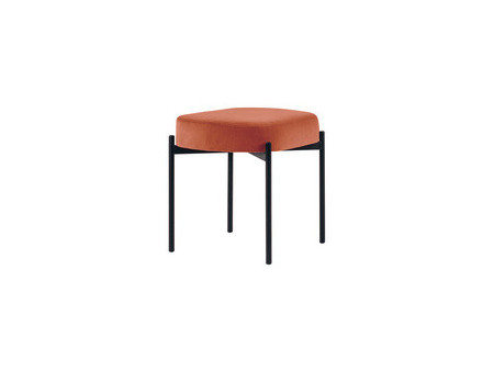 PAPERFLOW Banc oval GAIA, taille S, habillage velours, rouge