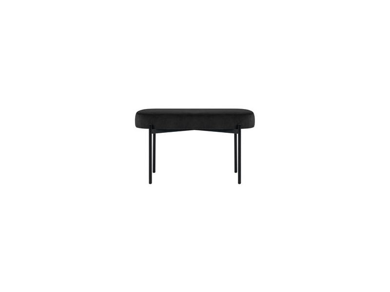 PAPERFLOW Banc oval GAIA, taille M, habillage velours, noir