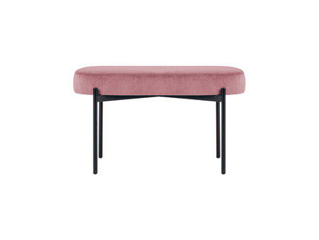 PAPERFLOW Banc oval GAIA, taille M, habillage velours, noir