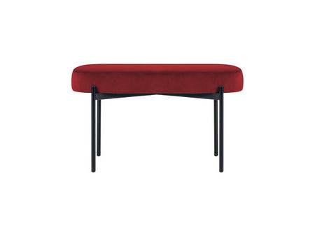 PAPERFLOW Banc oval GAIA, taille M, habillage velours, noir