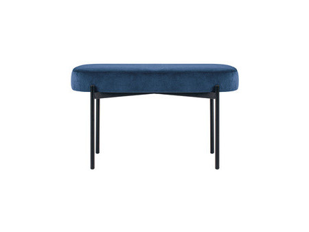 PAPERFLOW Banc oval GAIA, taille M, habillage velours, bleu