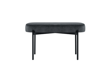 PAPERFLOW Banc oval GAIA, taille M, habillage velours, bleu