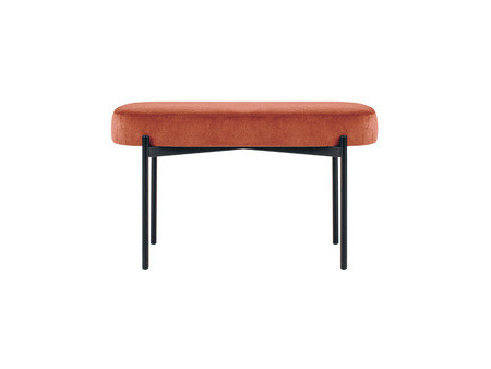 PAPERFLOW Banc oval GAIA, taille M, habillage velours, bleu