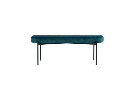 PAPERFLOW Banc oval GAIA, taille L, habillage velours, gris