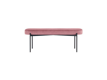 PAPERFLOW Banc oval GAIA, taille L, habillage velours, rose