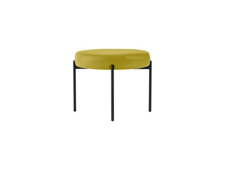 PAPERFLOW Banc GAIA, rond, habillage similicuir, noir