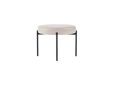 PAPERFLOW Banc GAIA, rond, habillage similicuir, gris