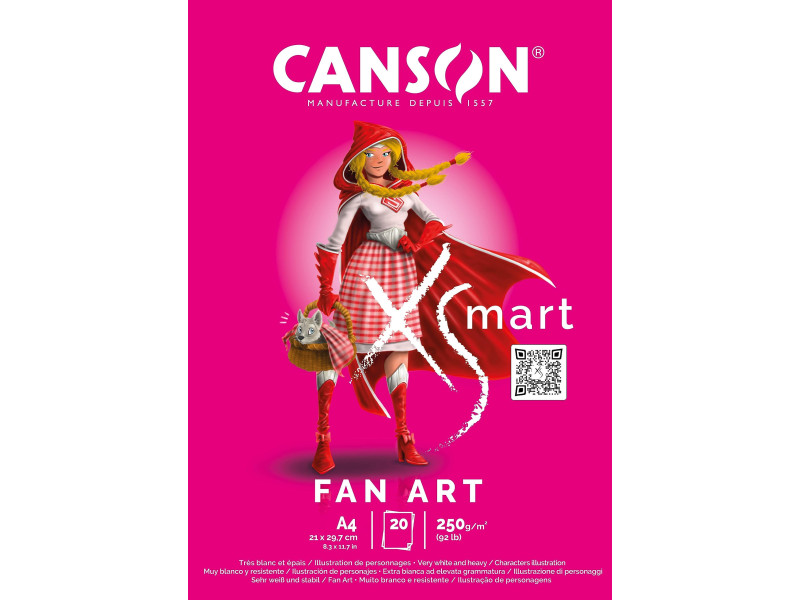 CANSON Bloc de dessin XS'MART FAN ART, A4