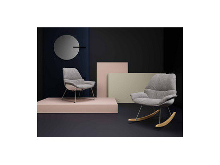 PAPERFLOW Fauteuil visiteur LAZY, blanc/gris