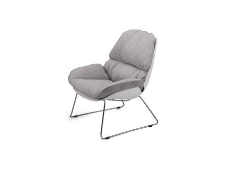 PAPERFLOW Fauteuil visiteur LAZY, blanc/gris