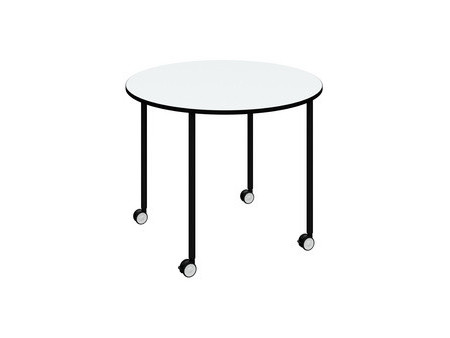 PAPERFLOW Table mobile FLEX OFFICE, ronde, 960 mm, blanc