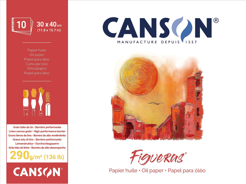 CANSON Bloc papier dessin 'Figueras', 300 x 400 mm, 290 g/m2