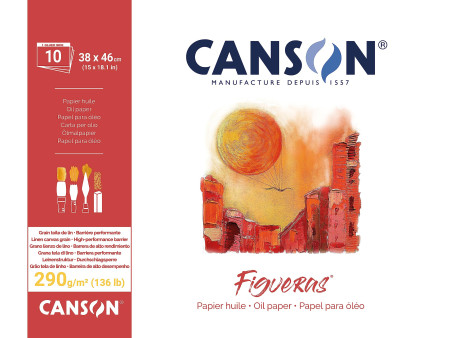CANSON Bloc papier dessin 'Figueras', 380 x 460 mm, 290 g/m2