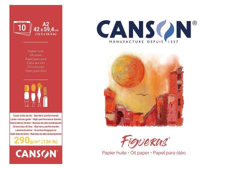 CANSON Bloc papier dessin 'Figueras', 420 x 594 mm, 290 g/m2