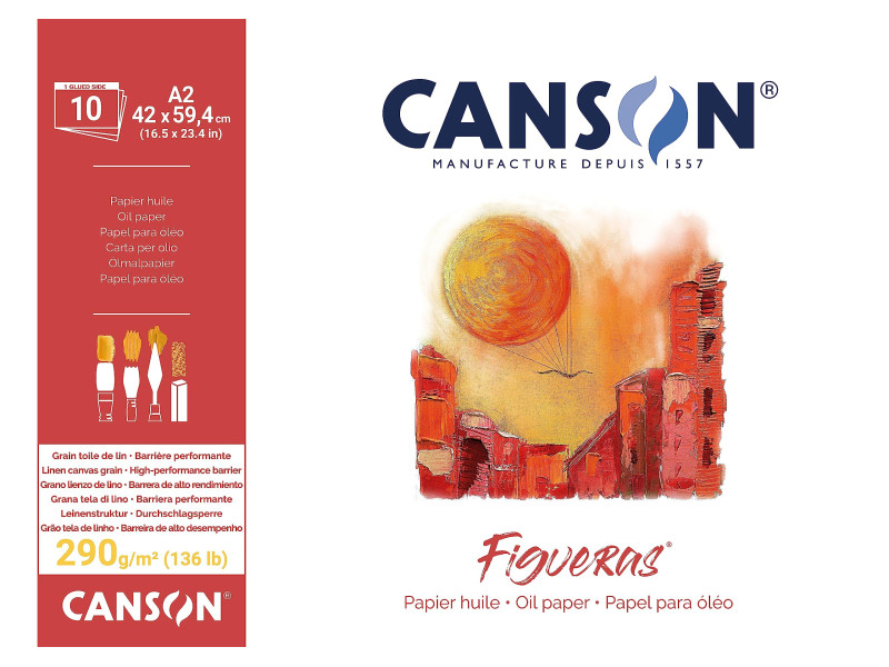 CANSON Bloc papier dessin 'Figueras', 420 x 594 mm, 290 g/m2