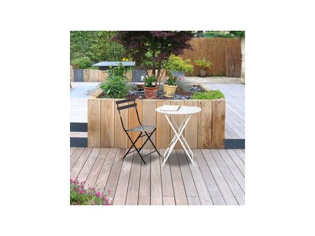 PAPERFLOW Chaise pliante d'extérieur EDEN, set de 2, blanc